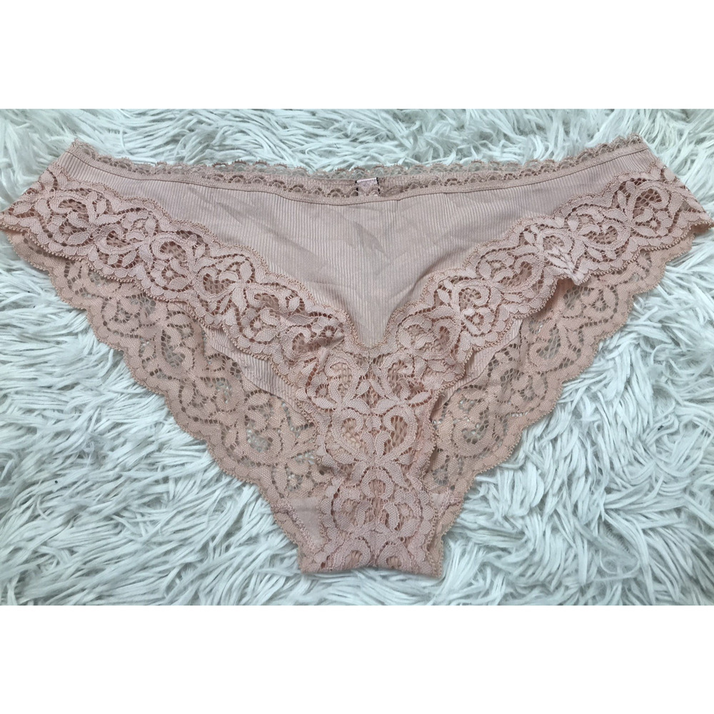 VICTORIA'S SECRET Body by Victoria Purple Smooth & Lace Bikini Panties Sz Lg
